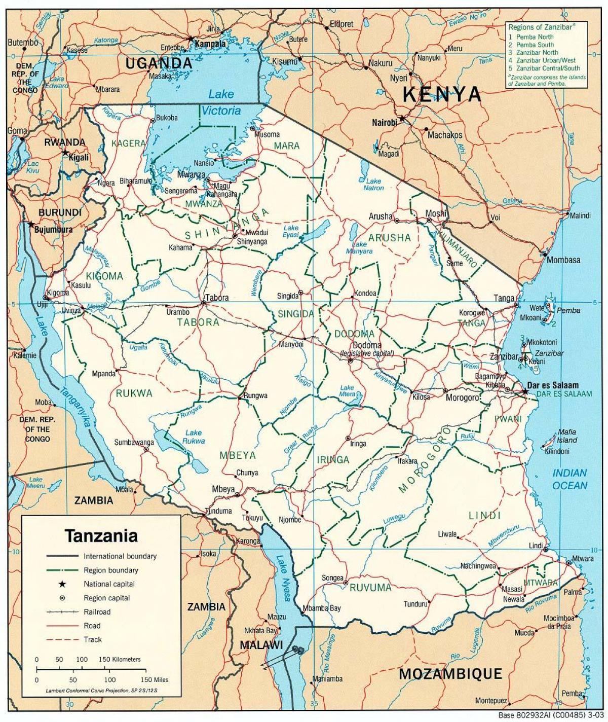 neue Karte von Tansania