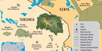 Karte von Tansania, kilimanjaro