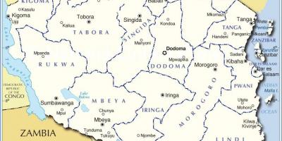 Karte von Tansania mit dem Bezirk