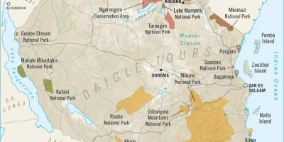 Karte von Tansania safari 