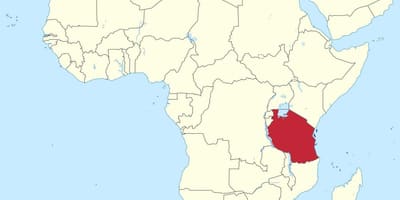 Tansania auf der Karte von Afrika