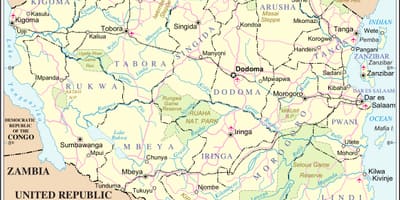 Karte von Tansania Fluss