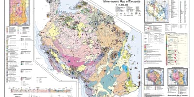 Geologie und mineral-Karte von Tansania