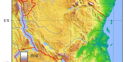 Tansania topographische Karte