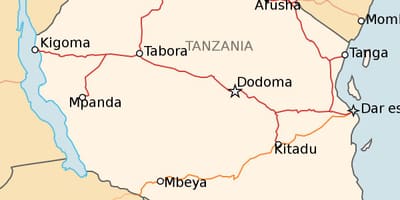 Landkarte von tanzania railway